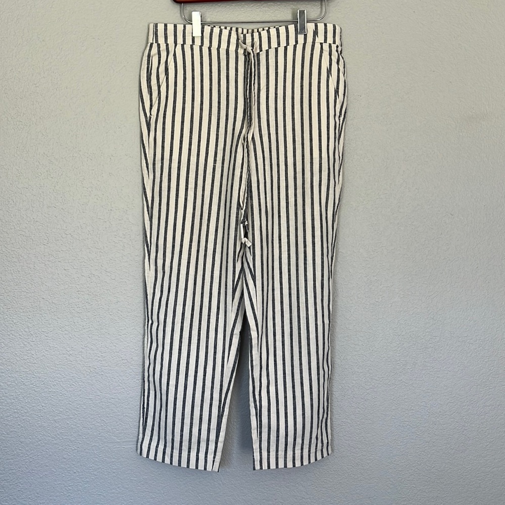 NWT J. Crew Slim Wide Leg Striped Pant Size M